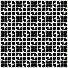 Mid century modern floral shapes in black and white. Repeated and decorative design that can be used for packaging, decorating, interior design, wallpapers, and more.