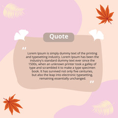 quote template with cute frame