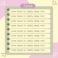 note template with cute and interesting frame