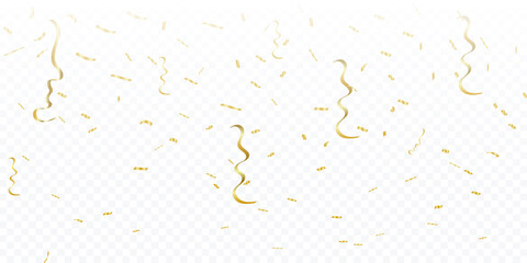 Congratulations With Golden Confetti And Ribbon. Vector Illustration