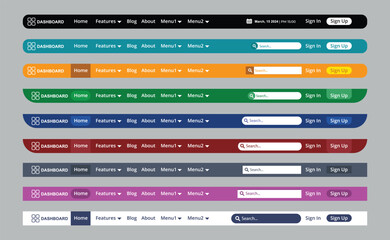 set of navbar templates for applications