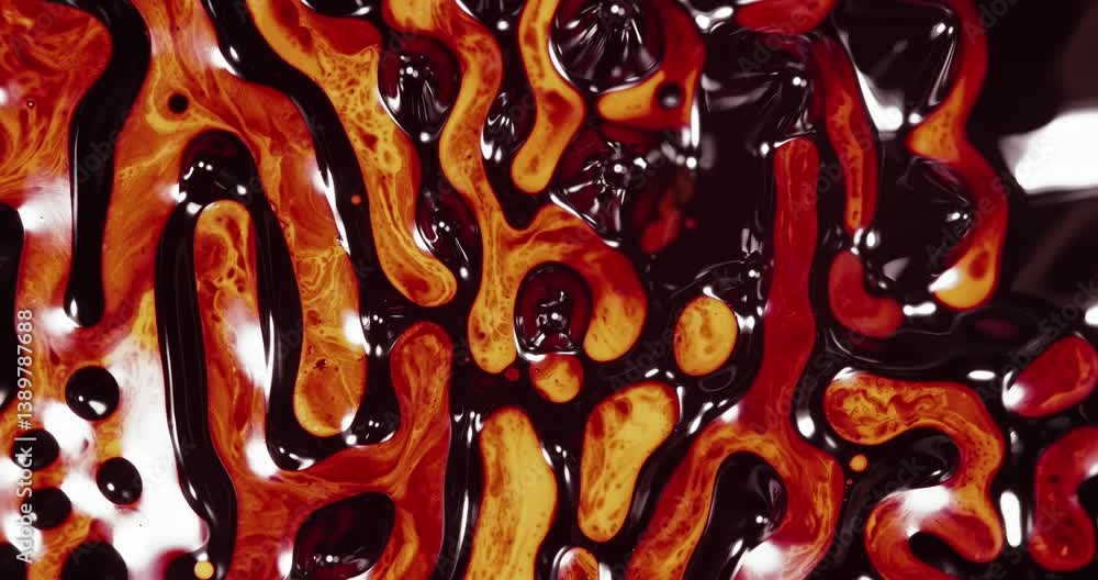 Poster mesmerizing alcohol ink blending and mixing, creating a vibrant and abstract artwork with intricate 