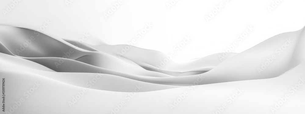 Poster fluid white textures creating a serene landscape in soft light exhibiting waves of smooth material u