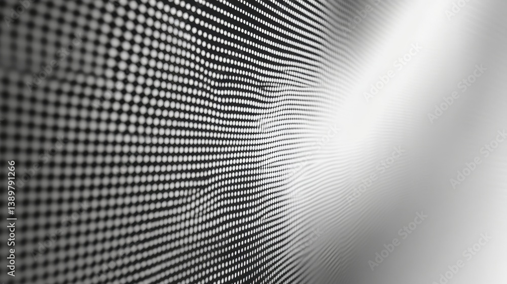 Poster abstract monochrome texture with dot pattern creating a sense of depth and movement in a digital art