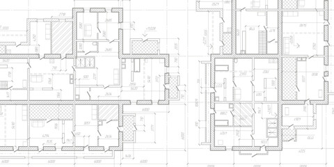 Architectural plan .House plan project .Engineering design .Industrial construction of houses .