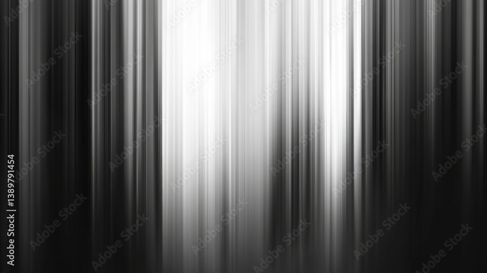 Aufkleber abstract black and white vertical lines creating a dreamlike atmosphere in a blurred setting