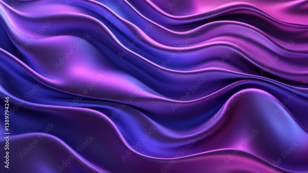 Poster flowing waves of purple and pink fabric create a mesmerizing texture in an abstract design