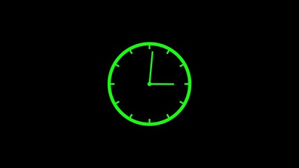 clock icon animation on black background.