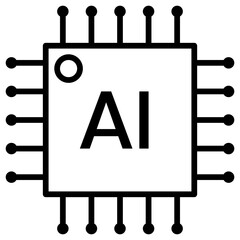 AI Chip Illustration with Processor and Integrated Circuit for Artificial Intelligence