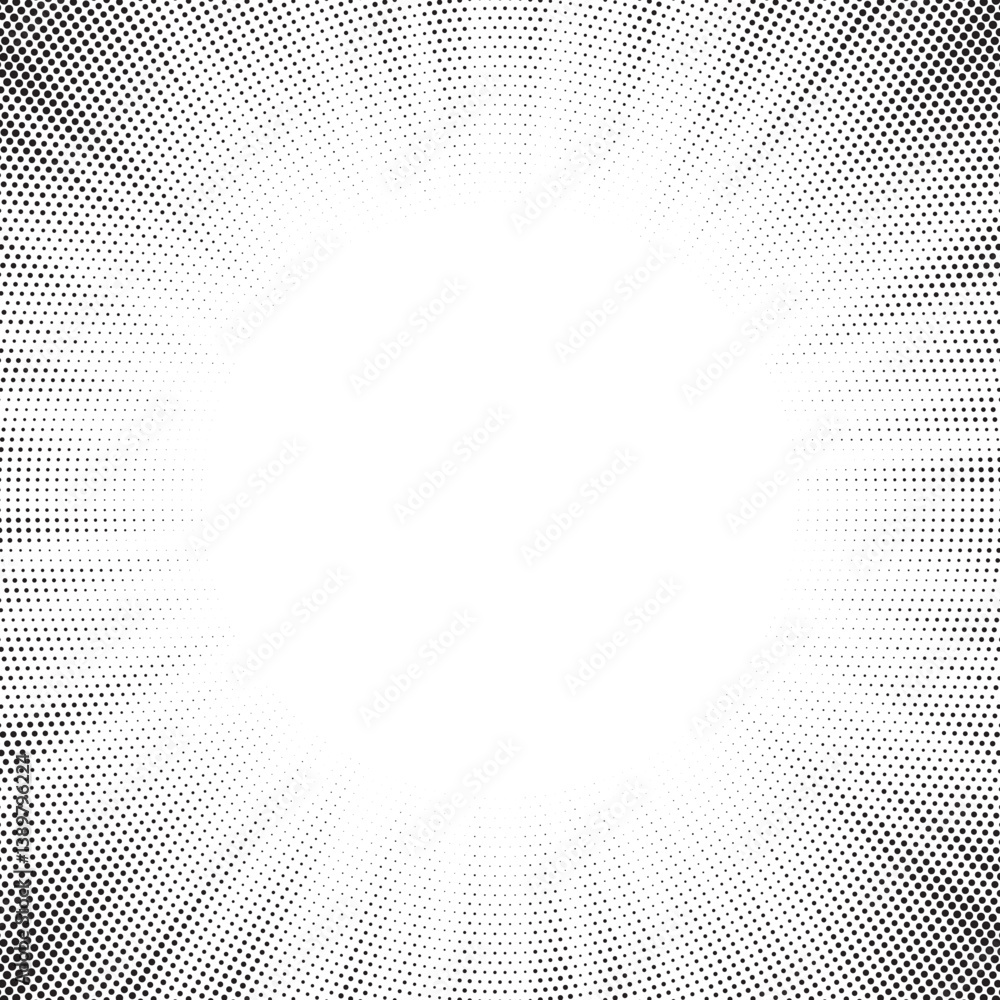 Aufkleber Dotwork noise burst beam background. Black noise stipple dots sunburst pattern. Motion, explosion effect. Abstract dotwork banner with star flash. Radial ray grunge pattern. Abstract sunbeam. 