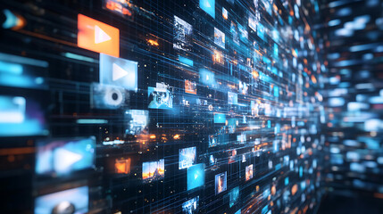 An AI powered real time video enhancement tool, improving video resolution and reducing noise for high-quality streaming, Media tech style