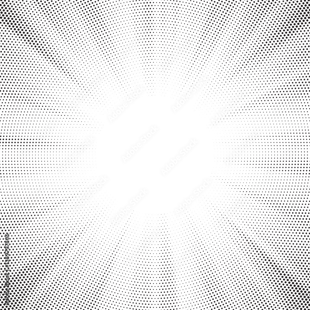 Aufkleber Halftone gradient sun rays pattern. abstract halftone vector dots background. monochrome dots pattern. pop art, comic small dots. star rays halftone poster. shine, explosion. sunrise rays background.