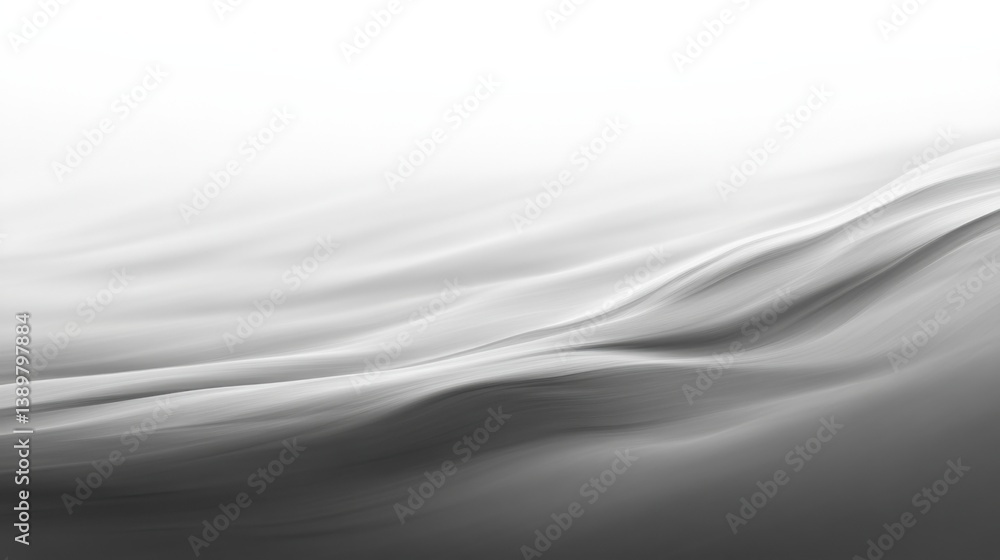 Poster soft waves of gray and white flow gently across a tranquil surface in an abstract composition captur