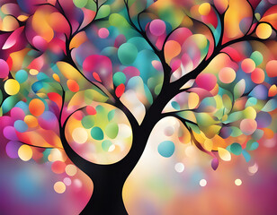 abstract colorful sparkling pattern like Apple tree background
