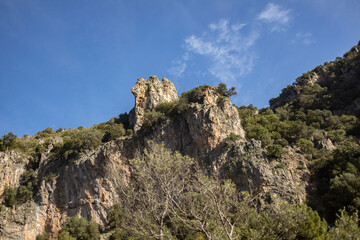 Mountain ridge seen from Benahavis expat mountain village in Andalucia, Spain