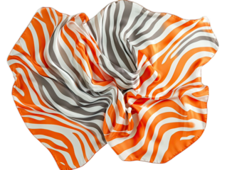 Oversized square silk scarf in animal print pattern, loosely draped showing print variation on white background
