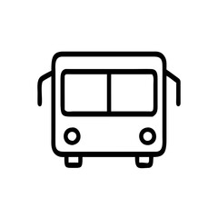 Black Line Icon of a Bus  