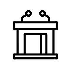 Courtroom Podium Icon in Minimalist Style  