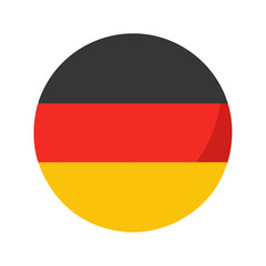 Germany flag icon in circular design with bold colors  
