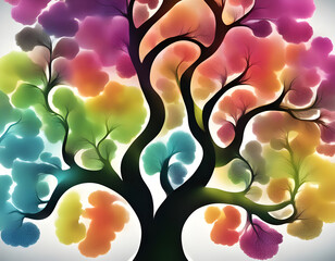 abstract colorful sparkling pattern like Oak tree background