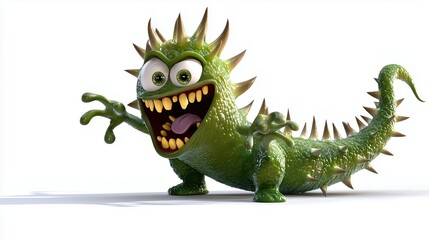 Obraz premium fierce bacteria in an aggressive pose, exaggerated cartoon features, modern graphic style