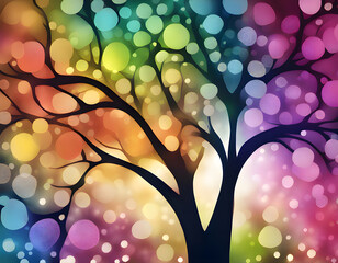 abstract colorful sparkling pattern like Oak tree background