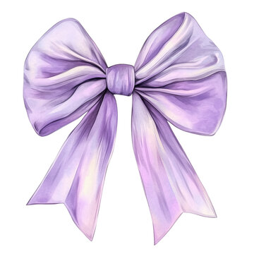 purple bow isolated on white
