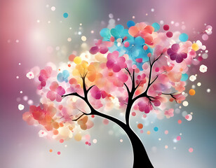abstract colorful sparkling pattern like Cherry Blossom tree background