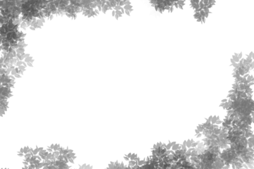 two tone leaves frame, border forest with gray or vintage colors, nature background texture.