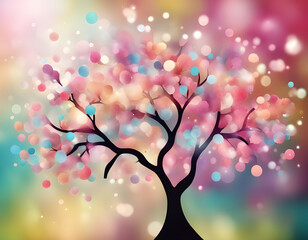 abstract colorful sparkling pattern like Cherry Blossom tree background