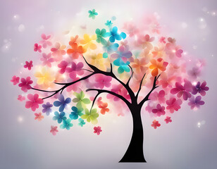 abstract colorful sparkling pattern like Cherry Blossom tree background