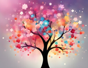 abstract colorful sparkling pattern like Cherry Blossom tree background