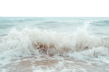 Serene ocean waves crashing on shore soft blue hues peaceful beach scene tranquil sea calming water