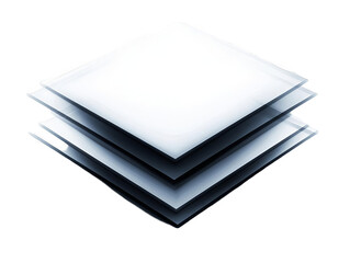 3d Abstract Stacked Layers Background In White And Blue With Transparent