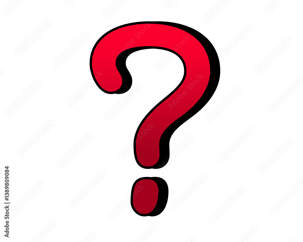 Poster 3d question mark symbol on transparent background for design elements
