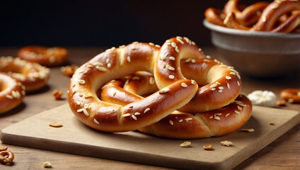 A Mouthwatering Pretzel Ready to Be Enjoyed with Your Favorite Dips