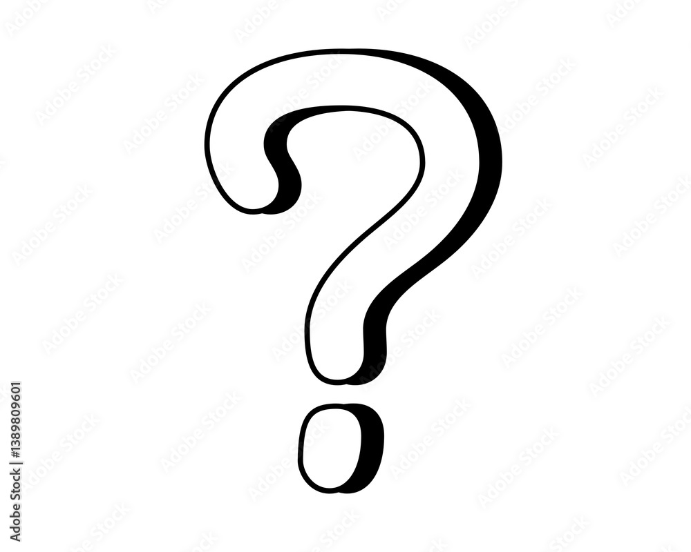 Poster question mark sign symbol on transparent background white color 3d for design elements