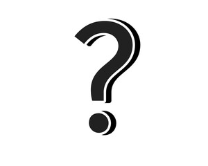 question mark symbol black color on transparent background 