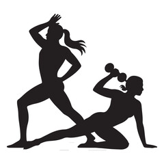 Fitness and Gym Activity Vector Black silhouettes, art vector design. with white background