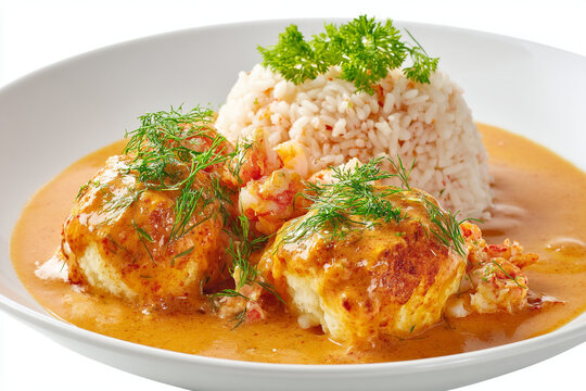 Quenelles de brochet with crayfish sauce
