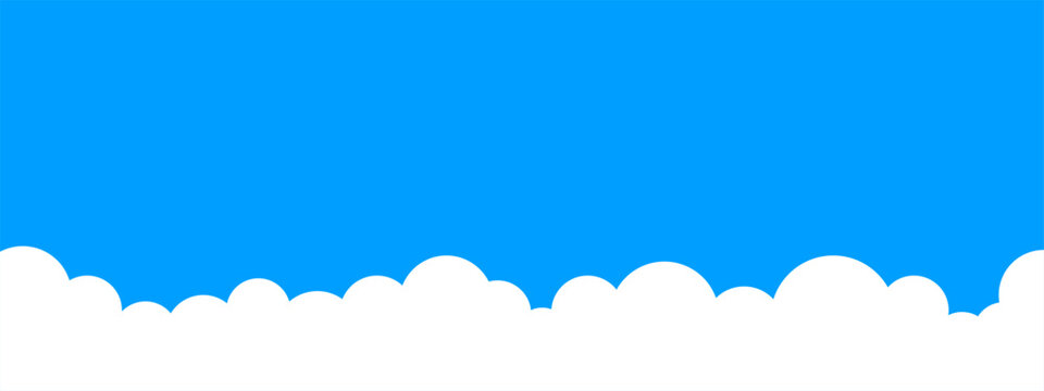 Cloud banner, border, divider shape vector illustration