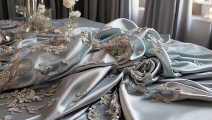 Floating Elegant Silver Fabrics for a Luxurious Touch