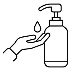 hand receiving a drop of soap isolated on white background 