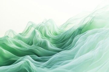 Obraz premium abstract visualization of green noise with soft, flowing patterns in various shades of green, set against a clean, white background banner with space for text