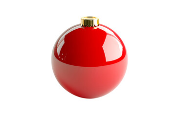 Red Christmas Ornament on Transparent Background