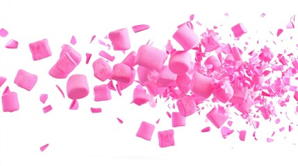 Obraz premium Pink Marshmallow Explosion: A Burst of Sweetness