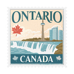 Ontario Canada Postage Stamp Vector