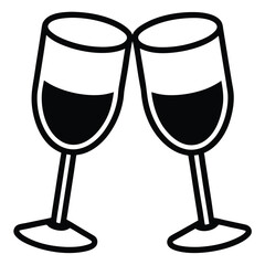 two glasses of champagne vector