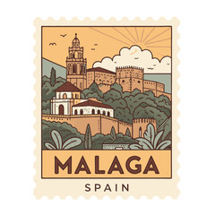 Malaga Spain Postage Stamp