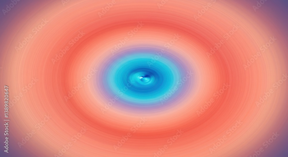 Aufkleber abstract concentric circles of orange and blue creating a blurred radial gradient effect